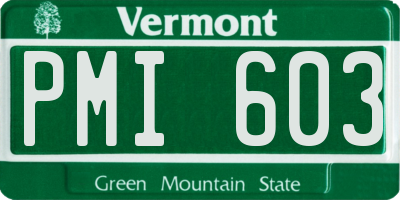 VT license plate PMI603