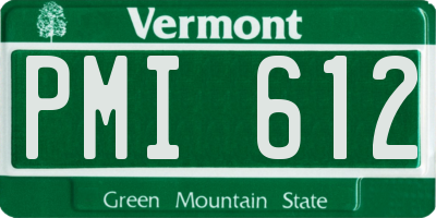 VT license plate PMI612