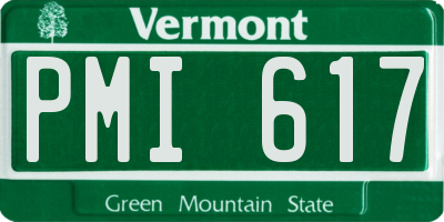 VT license plate PMI617