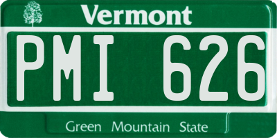 VT license plate PMI626