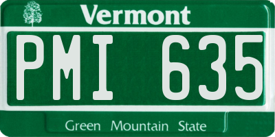 VT license plate PMI635