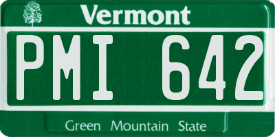 VT license plate PMI642