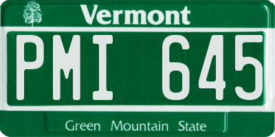 VT license plate PMI645