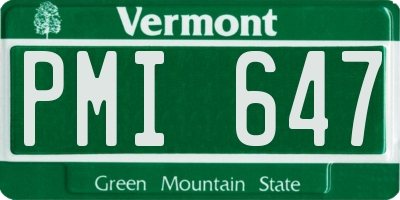 VT license plate PMI647