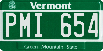 VT license plate PMI654