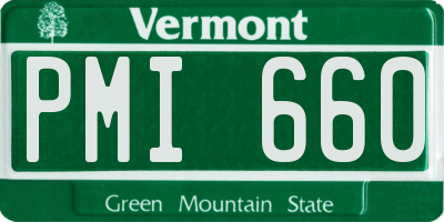 VT license plate PMI660