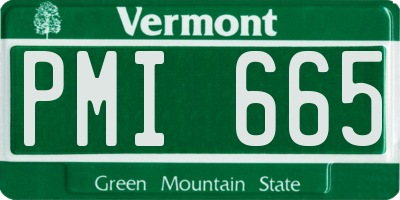 VT license plate PMI665