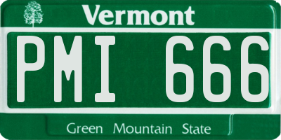 VT license plate PMI666