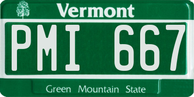VT license plate PMI667