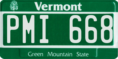 VT license plate PMI668