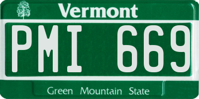 VT license plate PMI669