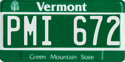 VT license plate PMI672