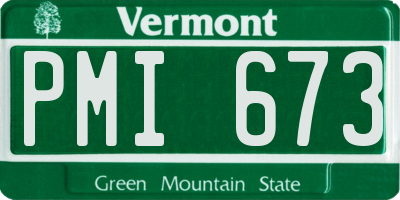 VT license plate PMI673