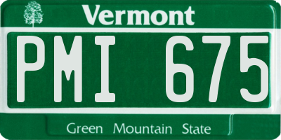 VT license plate PMI675