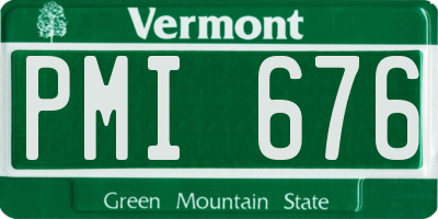 VT license plate PMI676