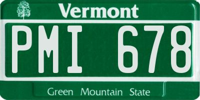 VT license plate PMI678