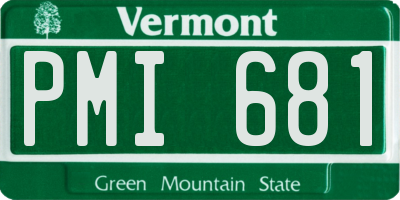 VT license plate PMI681