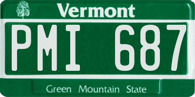 VT license plate PMI687