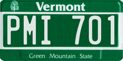 VT license plate PMI701