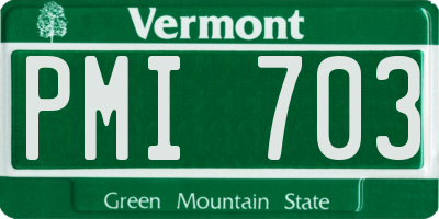 VT license plate PMI703