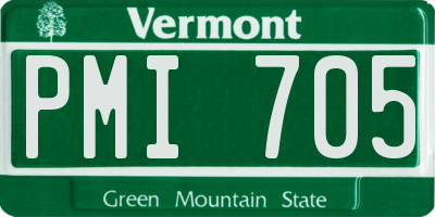VT license plate PMI705