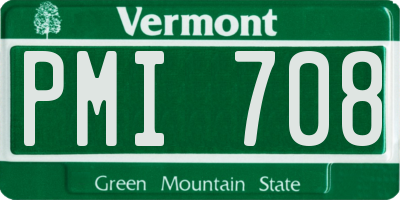 VT license plate PMI708