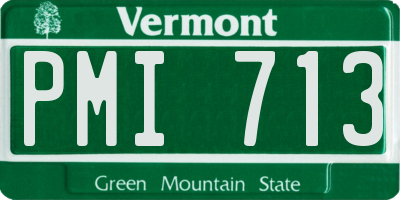 VT license plate PMI713