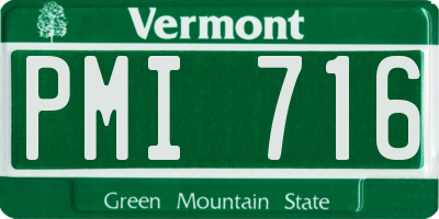 VT license plate PMI716