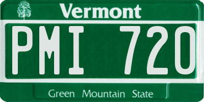 VT license plate PMI720