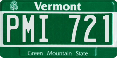 VT license plate PMI721