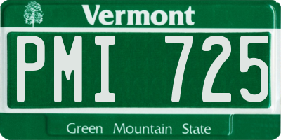 VT license plate PMI725