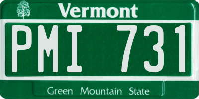VT license plate PMI731