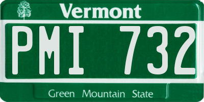 VT license plate PMI732