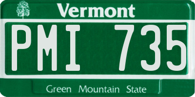 VT license plate PMI735