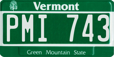 VT license plate PMI743