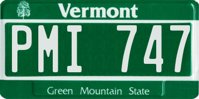 VT license plate PMI747