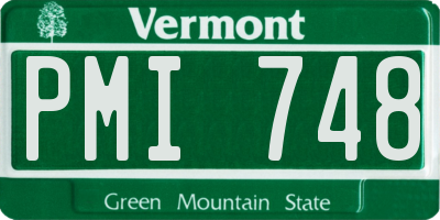 VT license plate PMI748