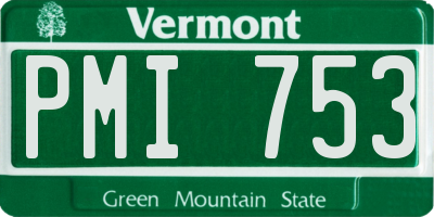 VT license plate PMI753