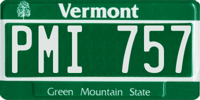 VT license plate PMI757
