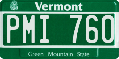 VT license plate PMI760