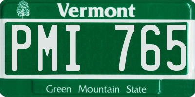 VT license plate PMI765