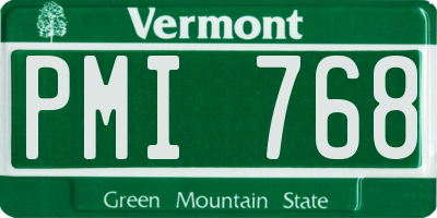 VT license plate PMI768