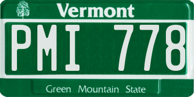 VT license plate PMI778