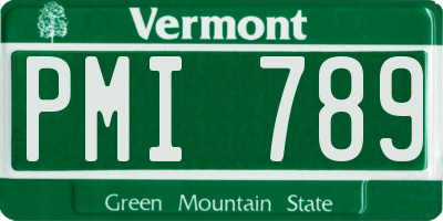 VT license plate PMI789