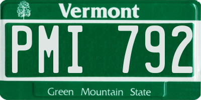 VT license plate PMI792