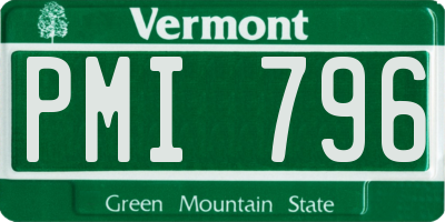 VT license plate PMI796