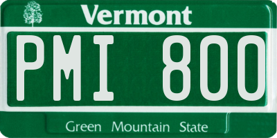 VT license plate PMI800