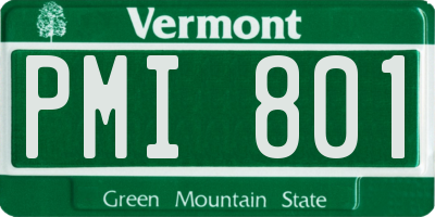 VT license plate PMI801