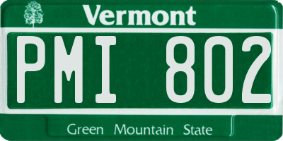 VT license plate PMI802