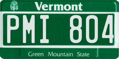 VT license plate PMI804